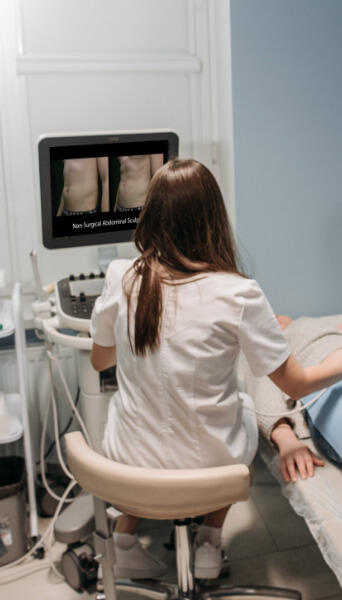 Doctor using the oVio 360 device on a patient